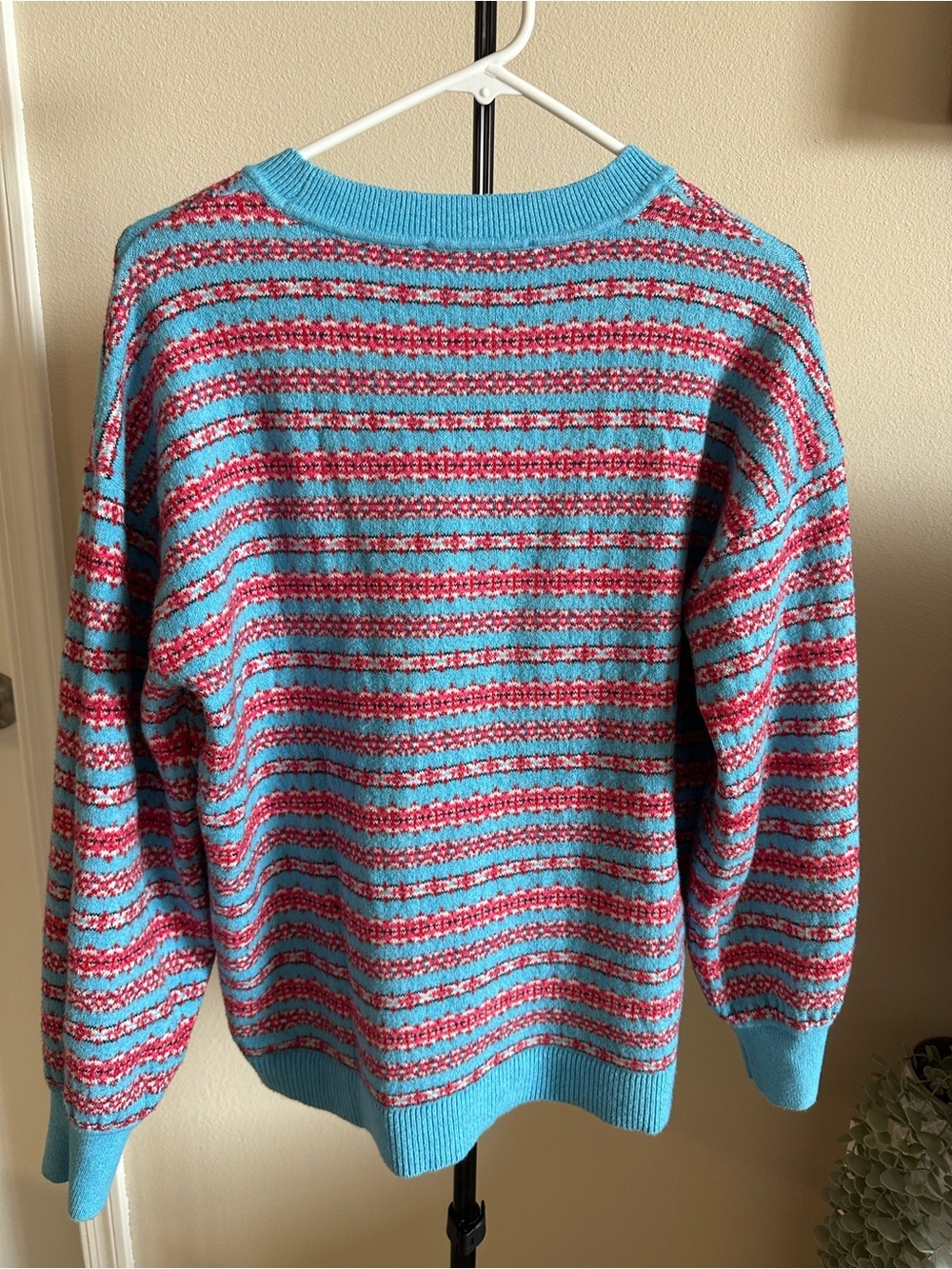 LOFT Blue and Pink Striped Crewneck Sweater - Picture 8 of 8